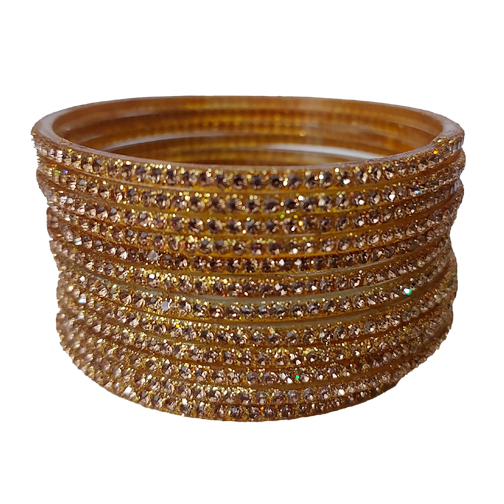 Golden Stone Studded Glass Bangle