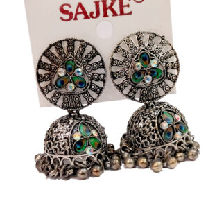 Women’s Peacock Floral Jhumka Earrings for Festive & Party Wear