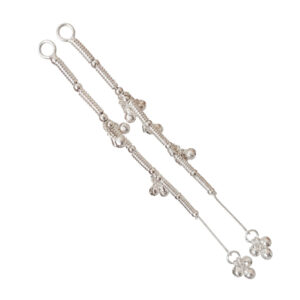 Kids Silver Chain Payal Anklet with Hanging Ghungroo