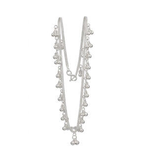 Traditional Kids Silver Chain Payal with Ghungroo Drops